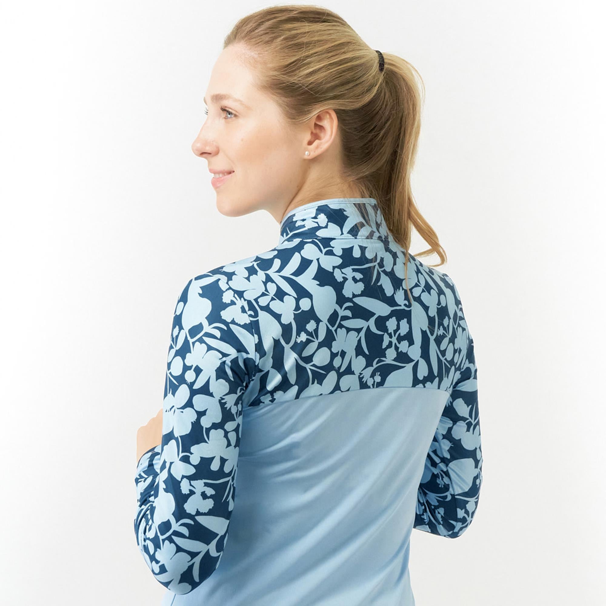 Pure Golf Maple Ladies Thermal Golf Polo Shirt Midnight Rose Inverted